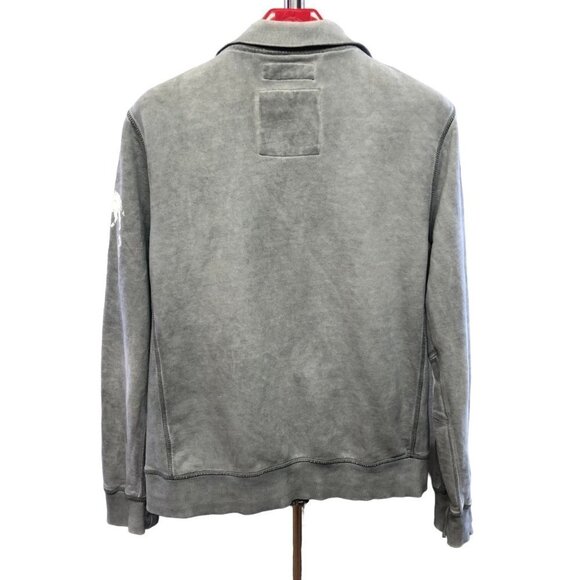 Buffalo David Bitton Distredded Grey Zip Up Lightweight Jacket Medium - Picture 2 of 11